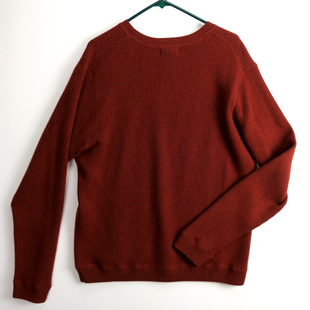 Patagonia 100% Cashmere Sweater Men's XL Burgundy Crewneck Pullover Long Sleeve
